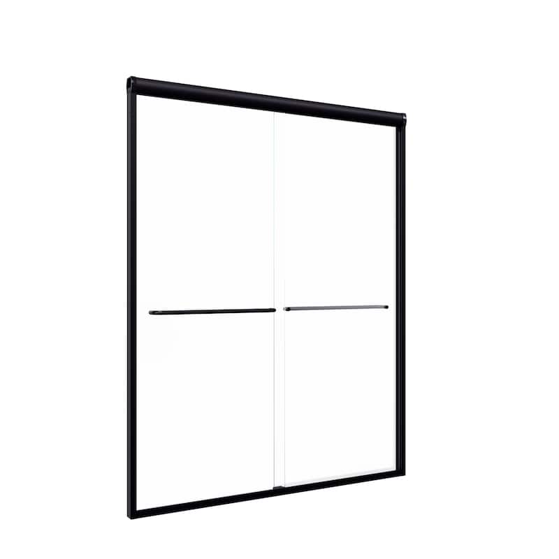 Semi-Frameless Double Tempered Glass Sliding Shower Door,1/4" Thick