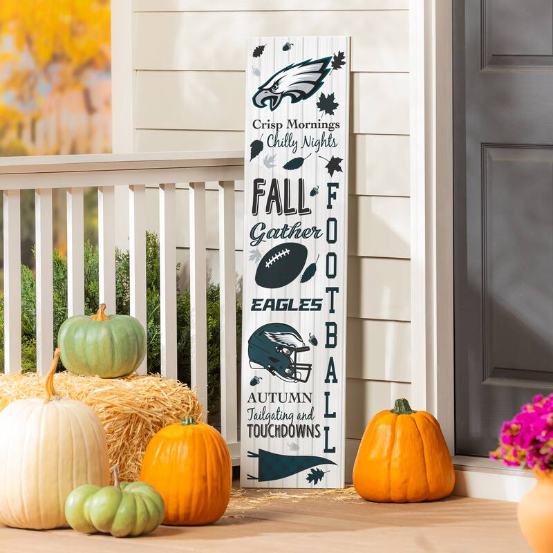 47" Double Sided Seasonal Porch Leaner, Philadelphia Eagles - 47" x 11.25" - Fall