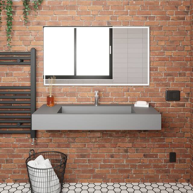 Pyramid Solid Surface Wall-Mounted Bathroom Sink