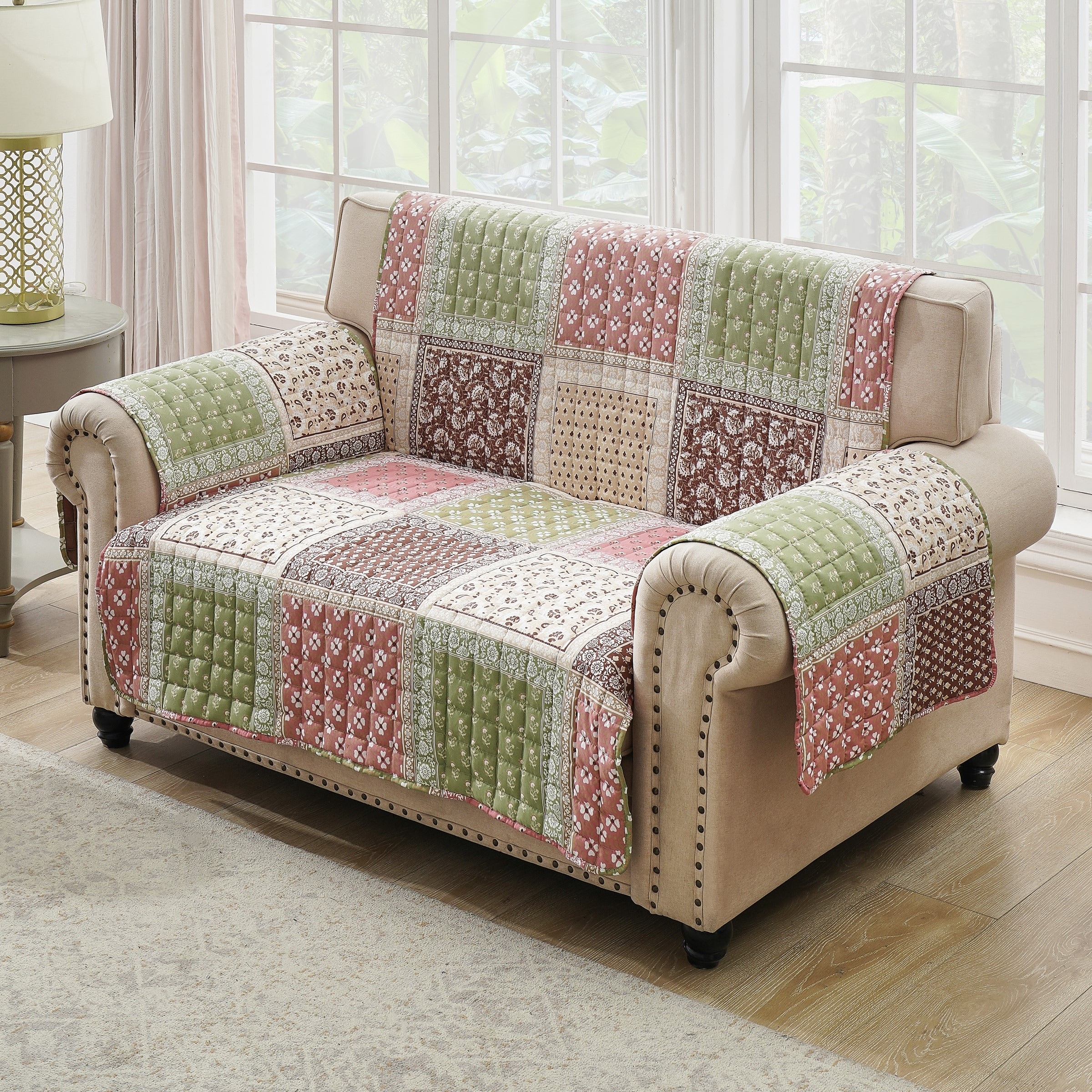 Greenland Home Fashions Priya Patchwork Pet-Friendly Slipcover - Furniture Protector