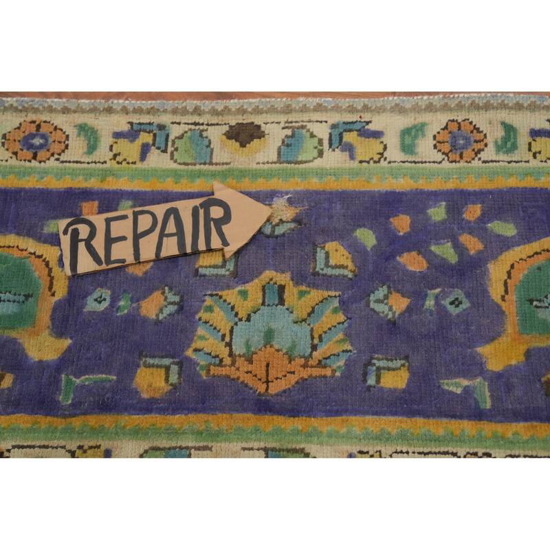 Hand Knotted Oriental 100% Wool Carpet Traditional Floral Oranges & Rust Tabriz Area Rug - 10' 9'' X 7' 8''