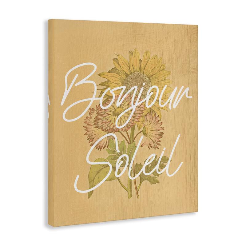 Stupell Hello Sunshine French Phrase Canvas Wall Art Design By Lil' Rue