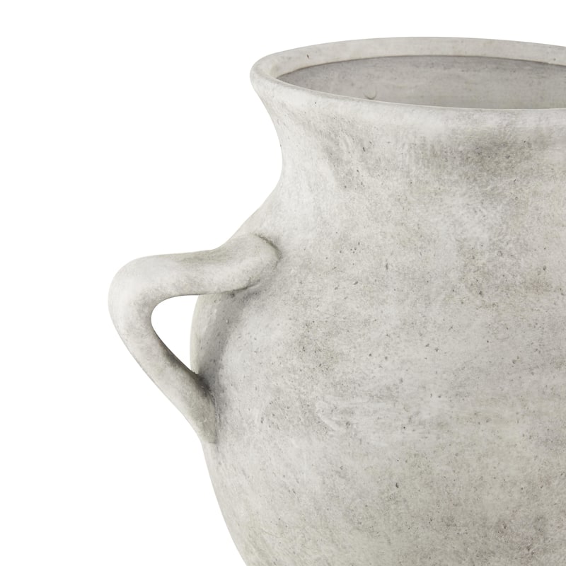 Ceramic Antique Style Textured Vase with Handles - Copper or White - Roche River Decor