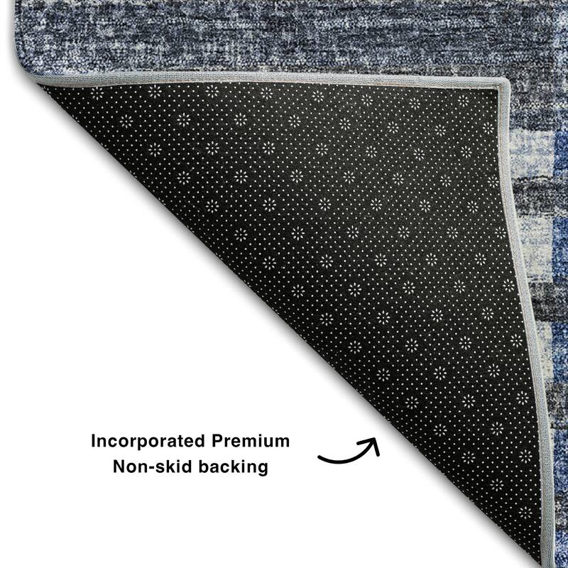 Premium Washable Super Soft Geo Stripe Mayfield Rug