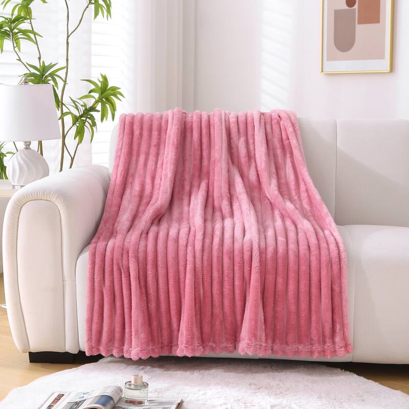 Lightweight Striped Flannel Fleece Blanket