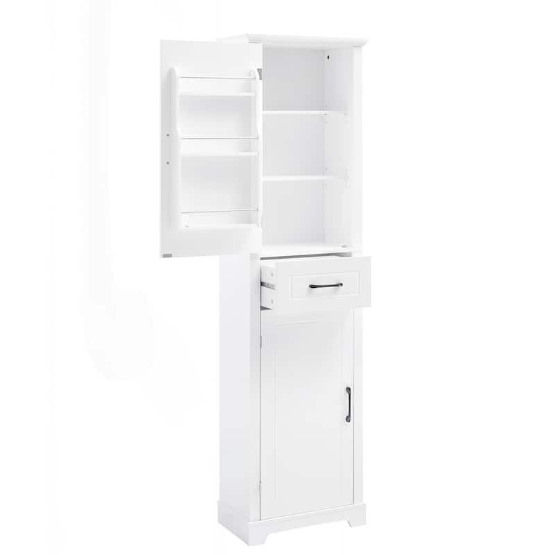 Versatile Freestanding Bathroom Cabinet with Adjustable Shelves and Multiple Storage Options