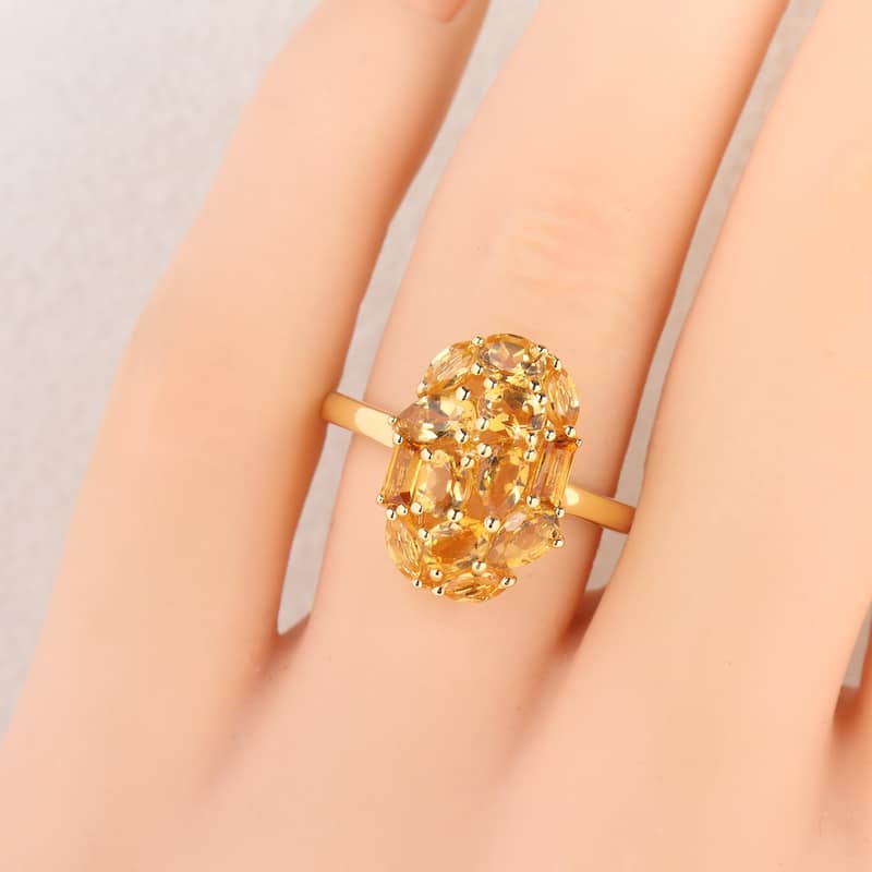 Miadora Multi-Shape Gemstone Cluster Ring Sterling Silver