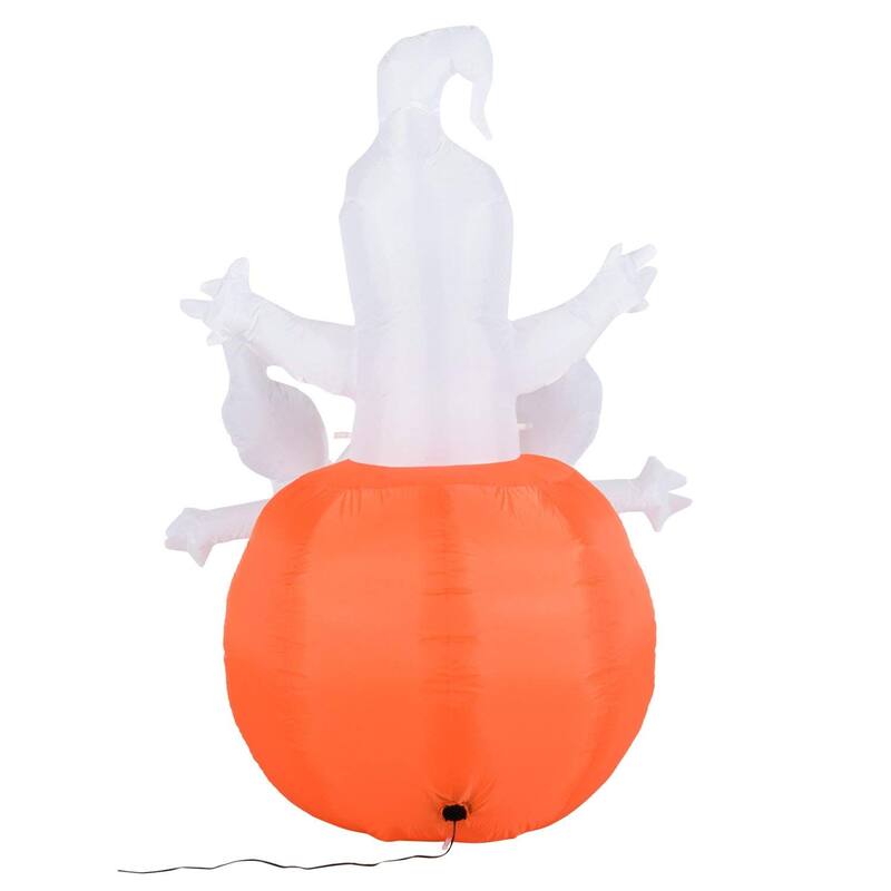 HomCom 6' Light-Up Orange Jack-o'-Lantern and Ghost Inflatable Halloween Decoration