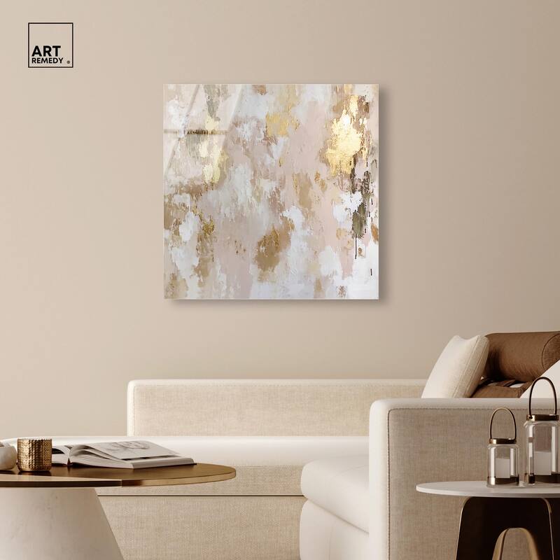 Golden Glimmer Gesture I Acrylic by Art Remedy, Ready to Hang