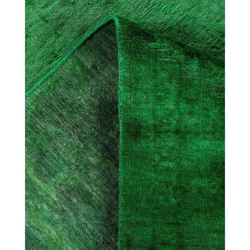 Overdyed, One-of-a-Kind Hand-Knotted Area Rug - Green - 8' 2" x 10' 1"