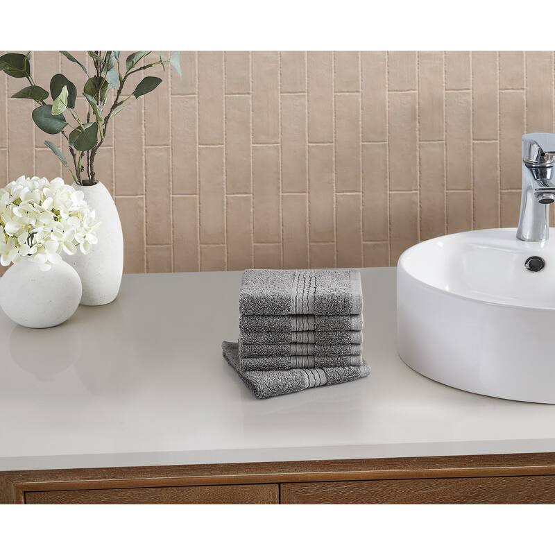 Cannon Cotton TENCEL™ Towel - Same Size Set - Grey - 6 Washcloths