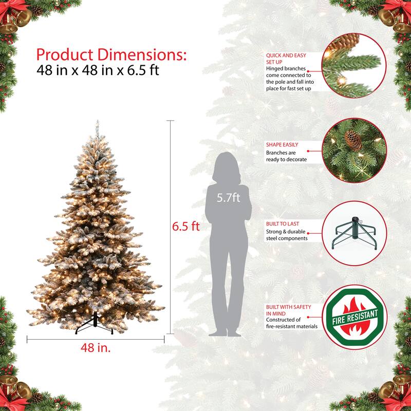 Puleo International 6.5 ft. Pre-Lit Royal Majestic Artificial Christmas Tree