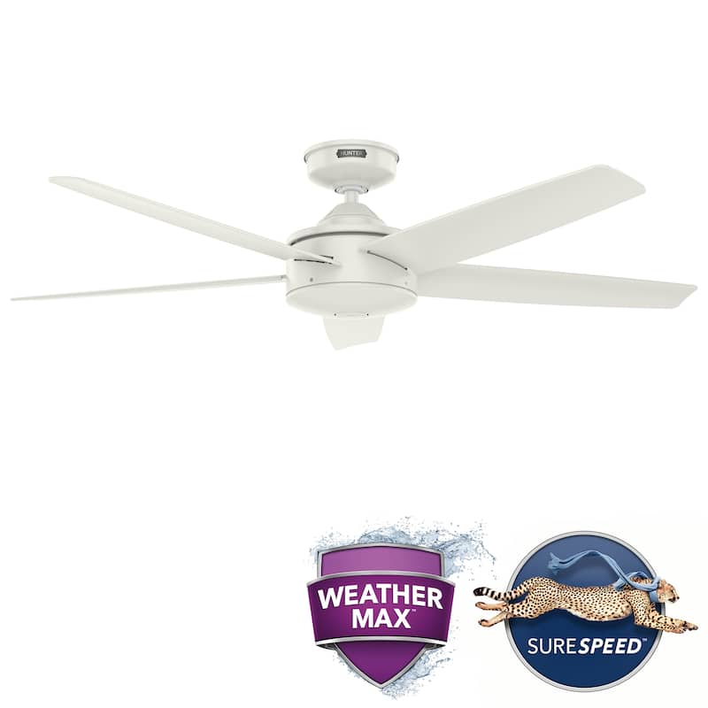 Hunter 52" Shorebreak WeatherMax Indoor / Outdoor Ceiling Fan w/ Wall Control - Extreme Weather, Salt & Corrosion-Resistant