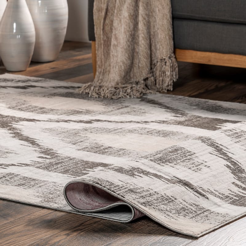 Nuloom Eliise SpinClean Faded Trellis Machine Washable Area Rug