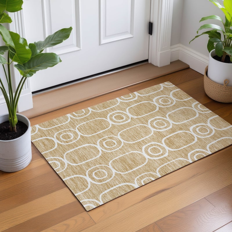 Machine Washable Indoor/ Outdoor Modern Vibe Chantille Rug