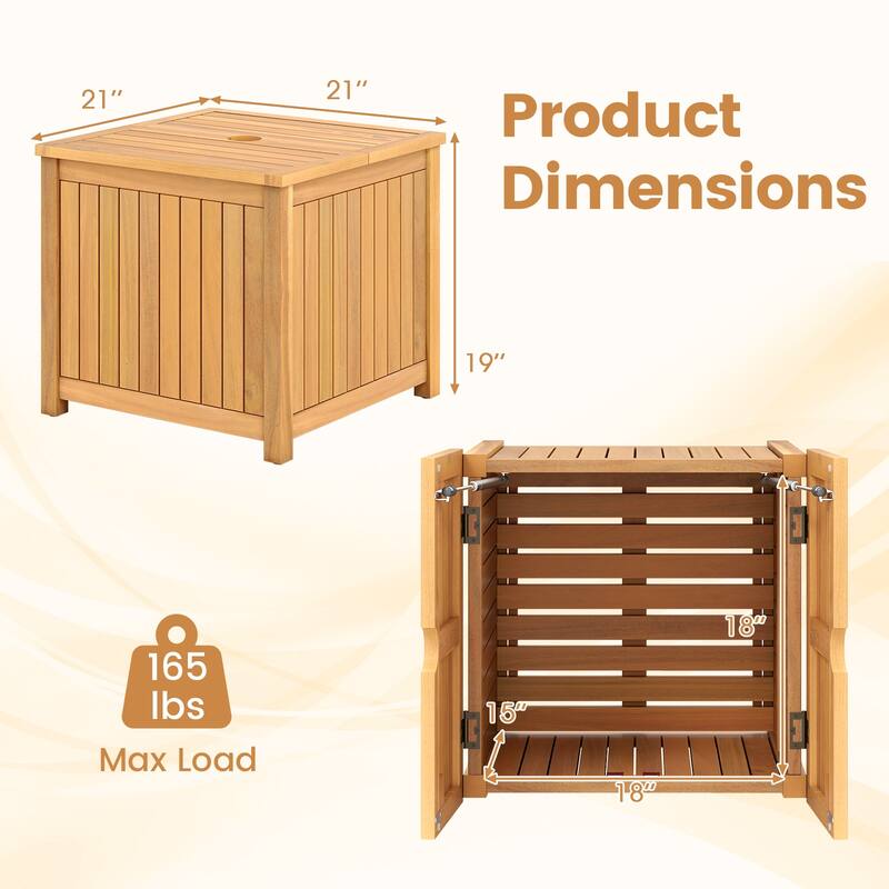 Gymax 2-in-1 Outdoor Side Table w/Storage Umbrella Hole & Removable