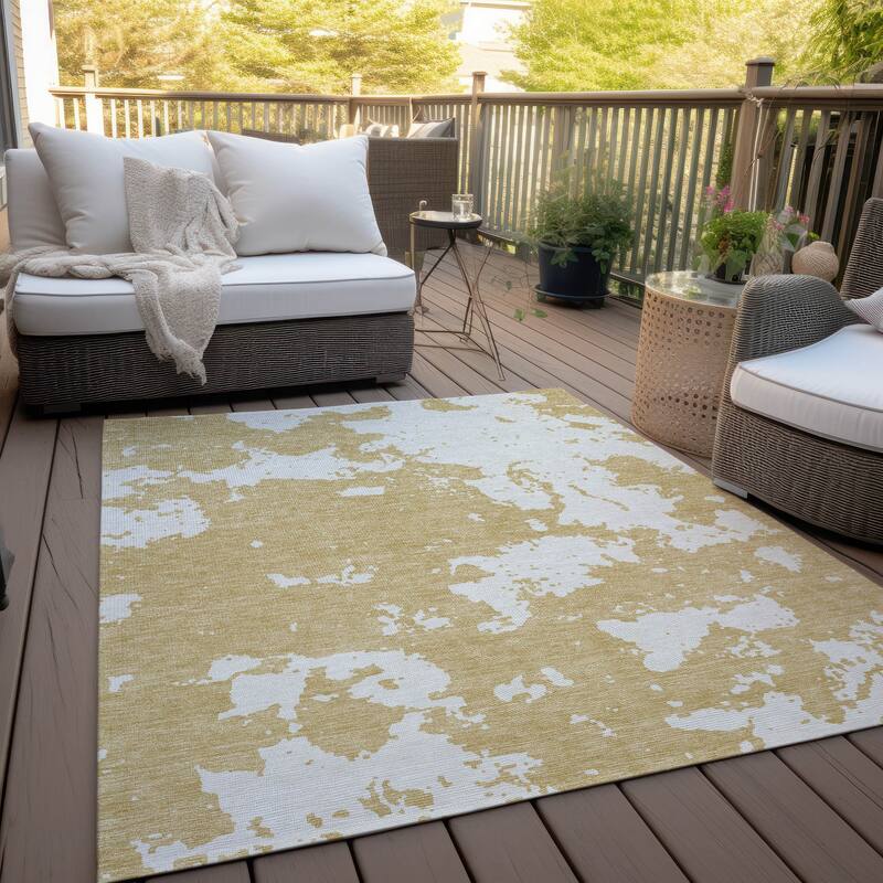 Machine Washable Indoor/ Outdoor Chantille Abstract Rug
