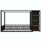 preview thumbnail 6 of 22, Metal Floor Bed Frame with Wardrobe and Built-In Storage Shelves