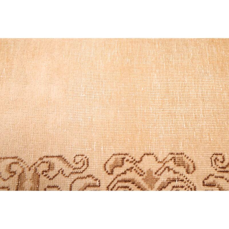 ECARPETGALLERY Hand-knotted Antalya Vintage Cream Wool Rug - 2'5 x 15'7