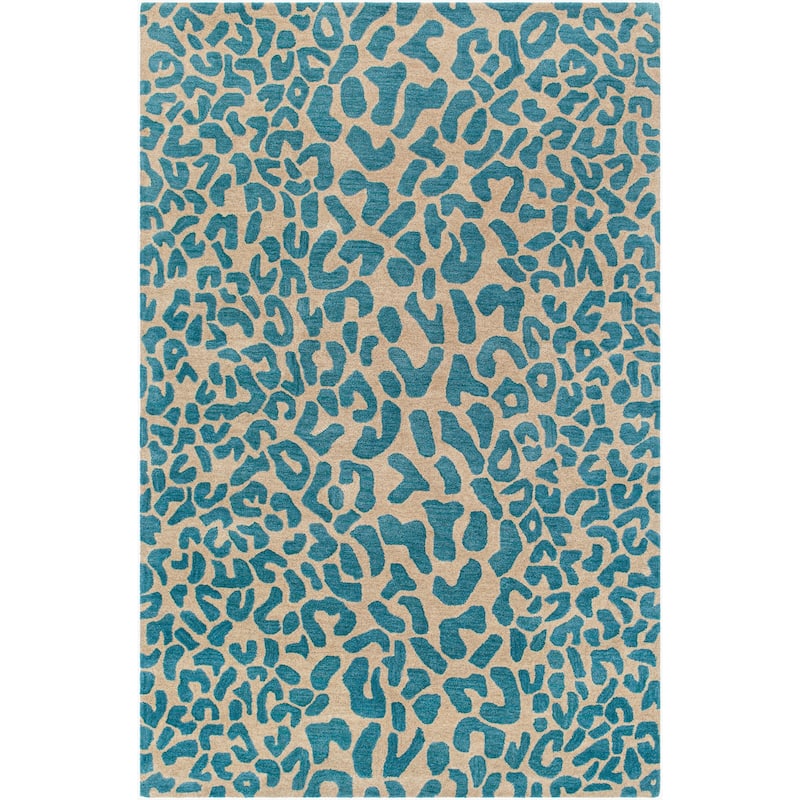 Livabliss Glam Athena Animal Area Rug - 4' x 6' - Teal