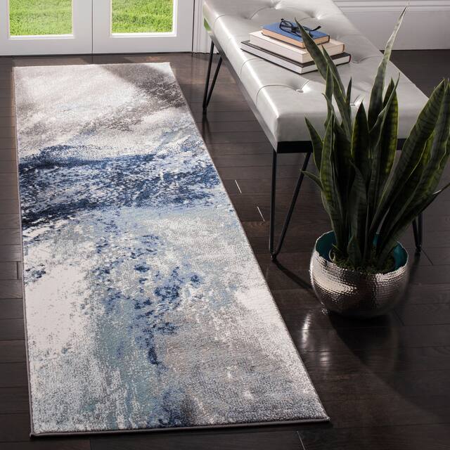 SAFAVIEH Galaxy Consuela Abstract Rug - 2'3" x 6' Runner - Blue/Grey