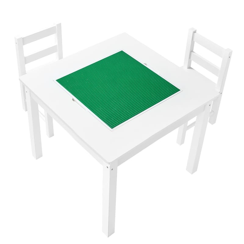 Toddler Table and Chair Set with Double-Sided Tabletop - 25.6 x 25.6 x 20.94 in