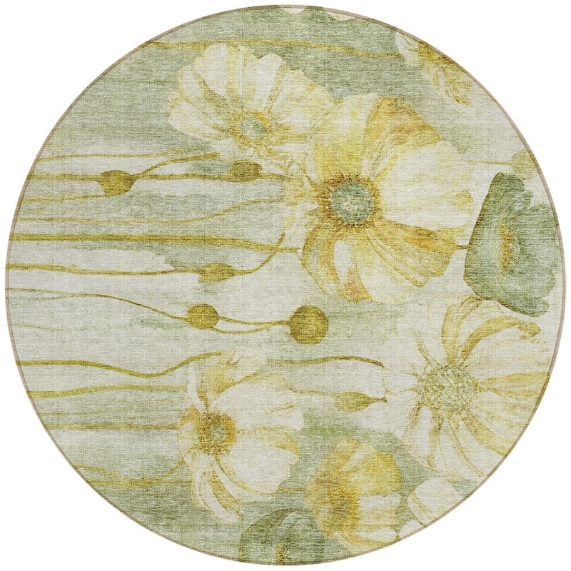 HomeRoots Floral Transitional Rectangle Outdoor Rug