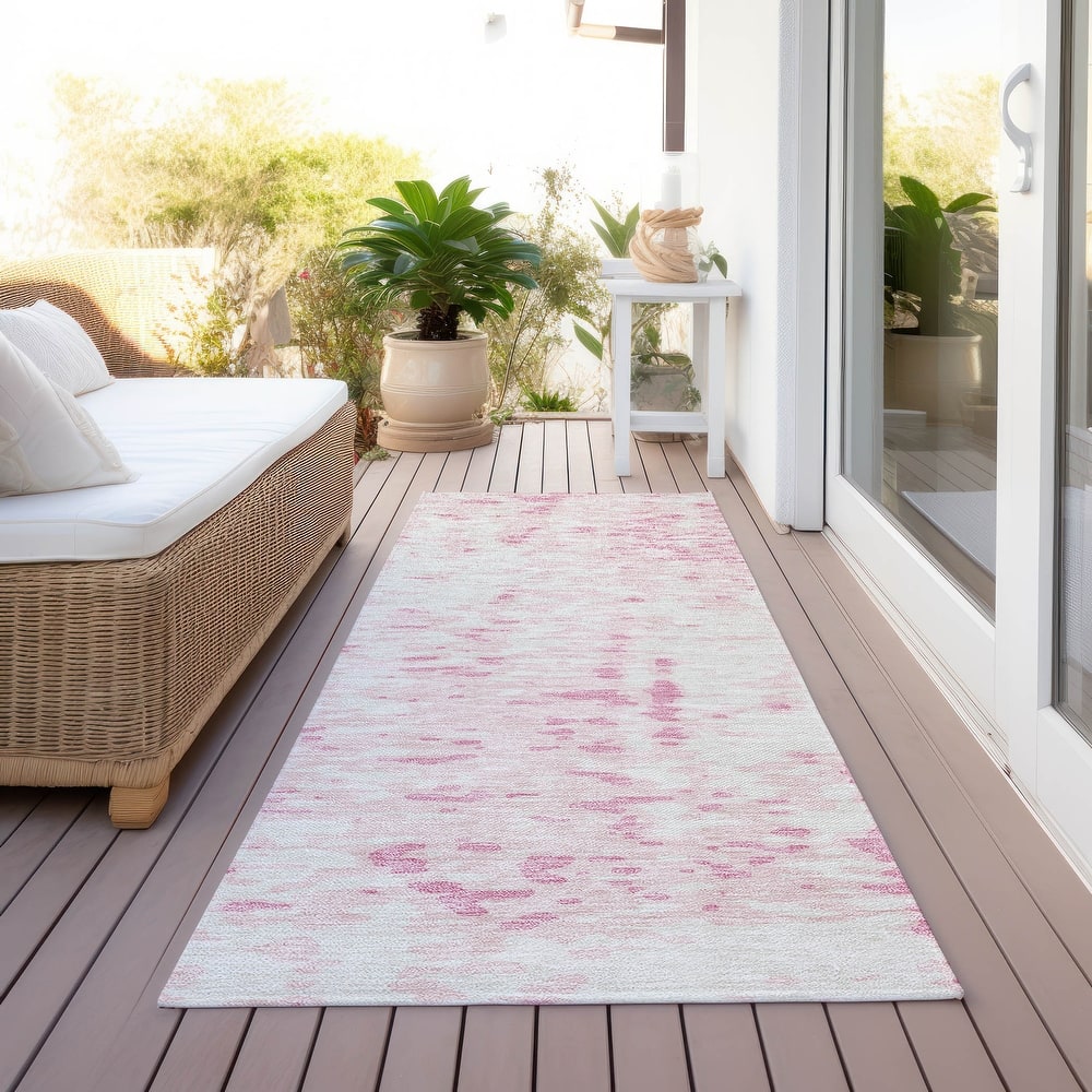 Machine Washable Indoor/ Outdoor Modern Abstract Chantille Rug