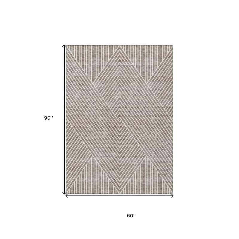 HomeRoots Geometric Transitional Rectangle Outdoor Rug