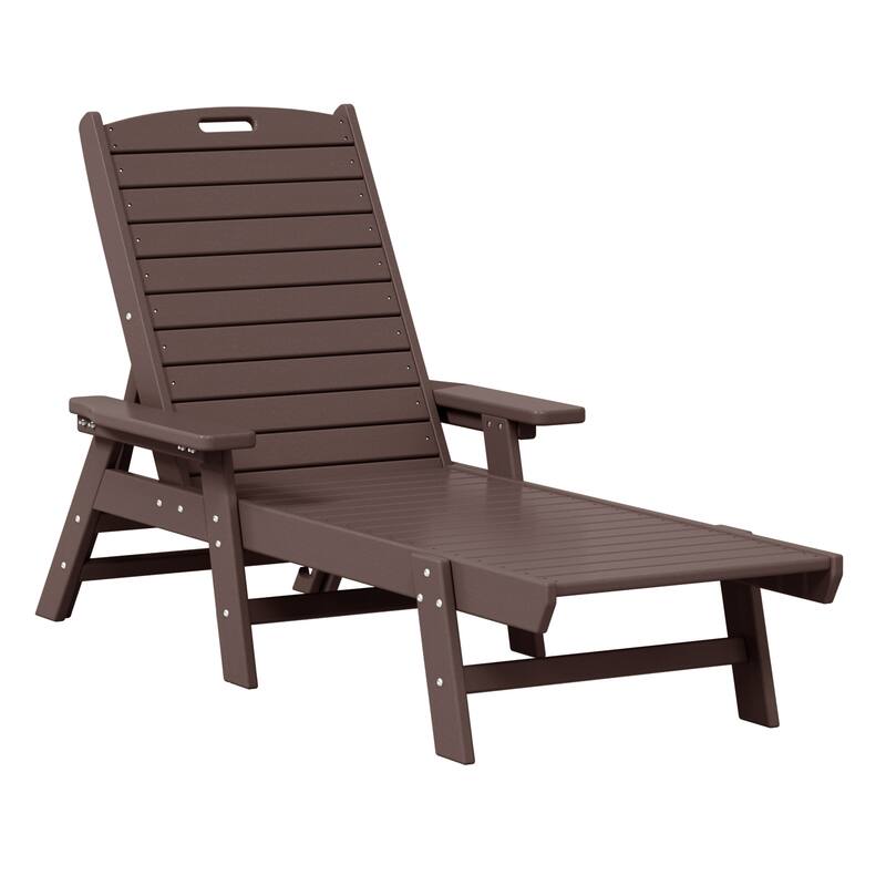 Laguna Hdpe All Weather Outdoor Patio Pool Reclining Chaise Lounge - Dark Brown