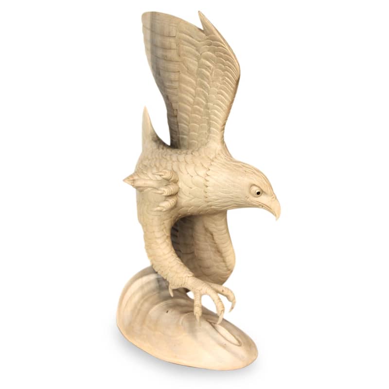 Handmade Flying Eagle Wood Sculpture (Indonesia)