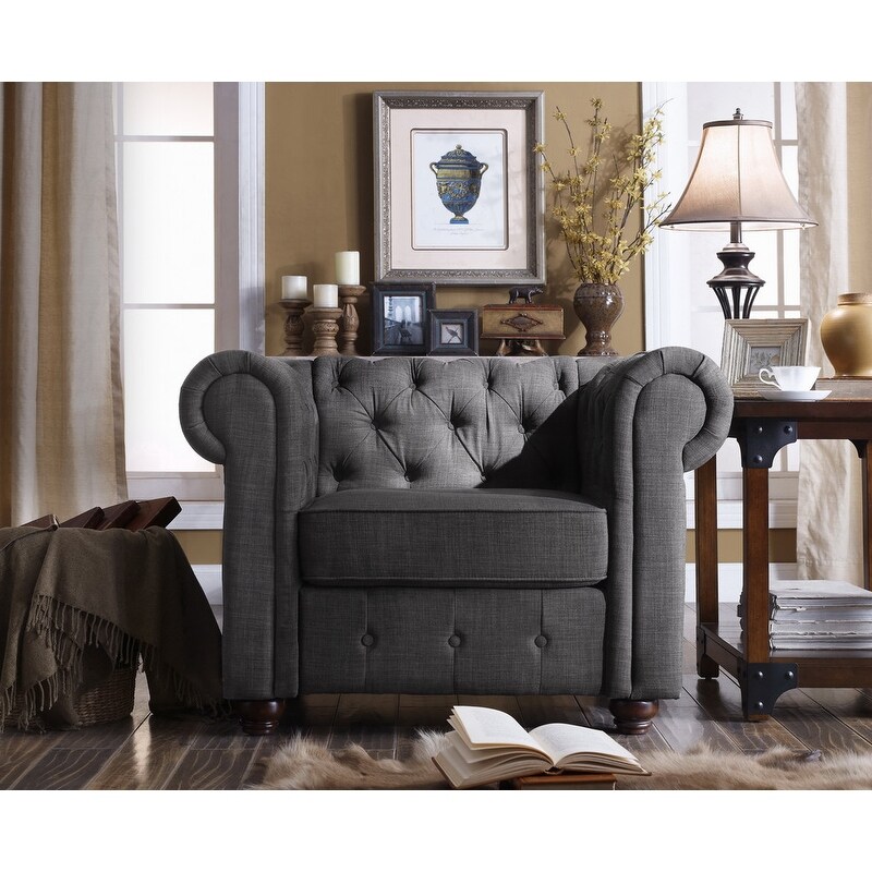 Moser Bay Garcia Chesterfield Rolled Arm Chair