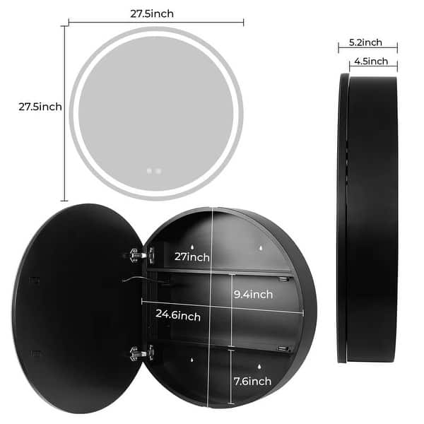 Round Mirrored Medicine Cabinetnull