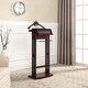 preview thumbnail 2 of 12, Proman Products Excalibur Wardrobe Wood Valet Stand with Power Extension, Large Storage Compartment, Contour Hanger, Trouser Bar