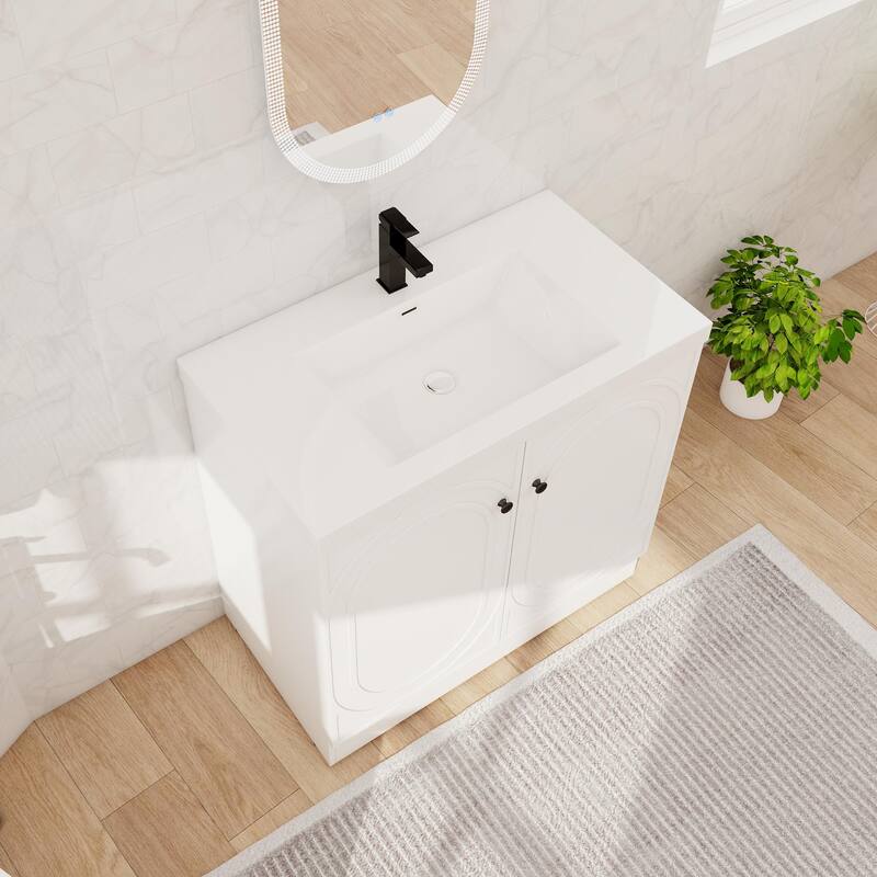 Beingnext 24"/30"/36" Bathroom Vanity with Sink, Freestanding Bathroom Vanity with Soft Close Door and Adjustable Shelf