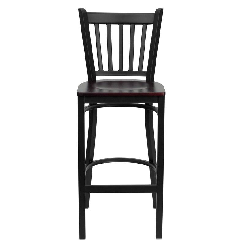 2 Pack Vertical Back Metal Restaurant Barstool