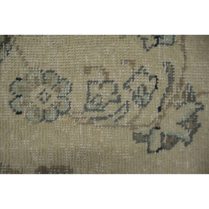 Hand Knotted Oriental 100% Wool Carpet Traditional Floral Beige & Ivories Tabriz Area Rug - 12' 6'' X 9' 4''