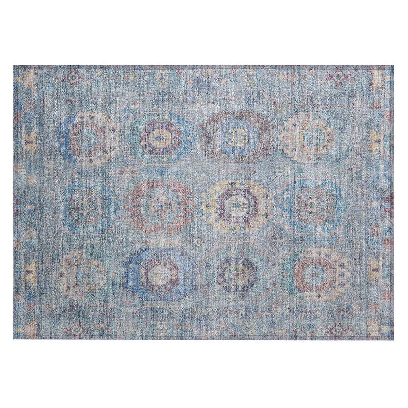 Machine Washable Indoor/ Outdoor Vintage Traditional Chantille Rug