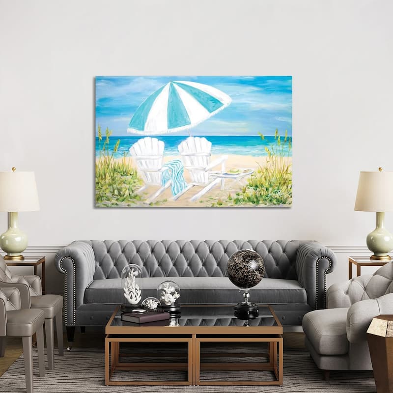 iCanvas "Beach Umbrella" by Julie Derice Canvas Print
