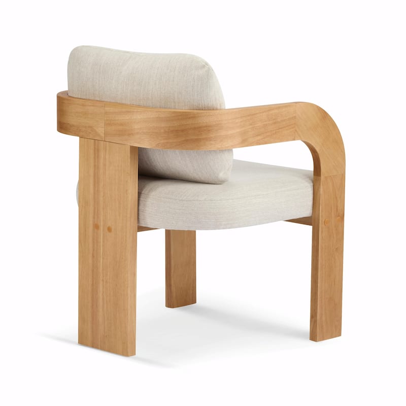 2-Pack Dining Chairs - Fabric with Pillow Back, Solid Wood Frame