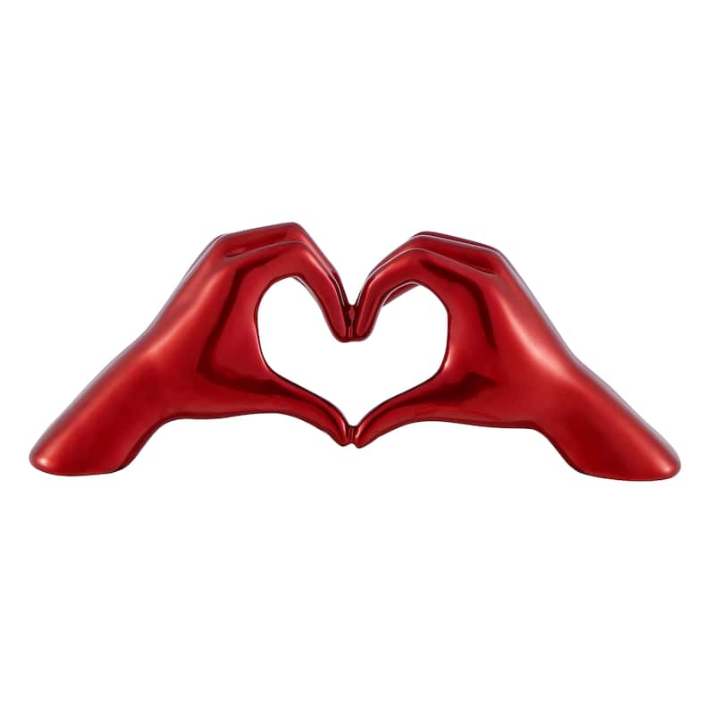 Heart Hands Handmade Resin Sculpture - N/A