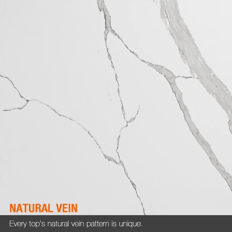 21in. White Feather Quartz Bath Vanity sidesplash - 21" x 4"