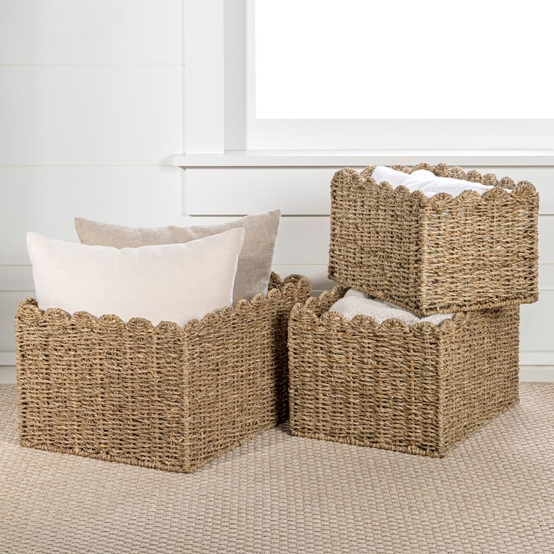 Arden Cottage Rectangular Organizing Storage Baskets (Set 3) - Natural