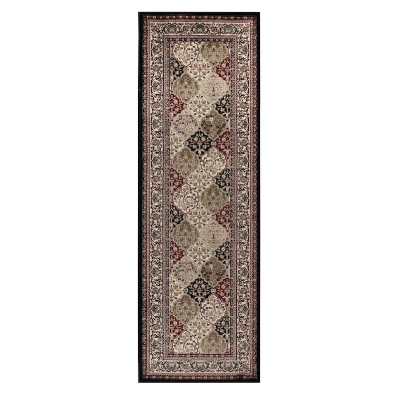 Hollywood Collection Black/Multi Area Rug - 2'8'' X 8'1''