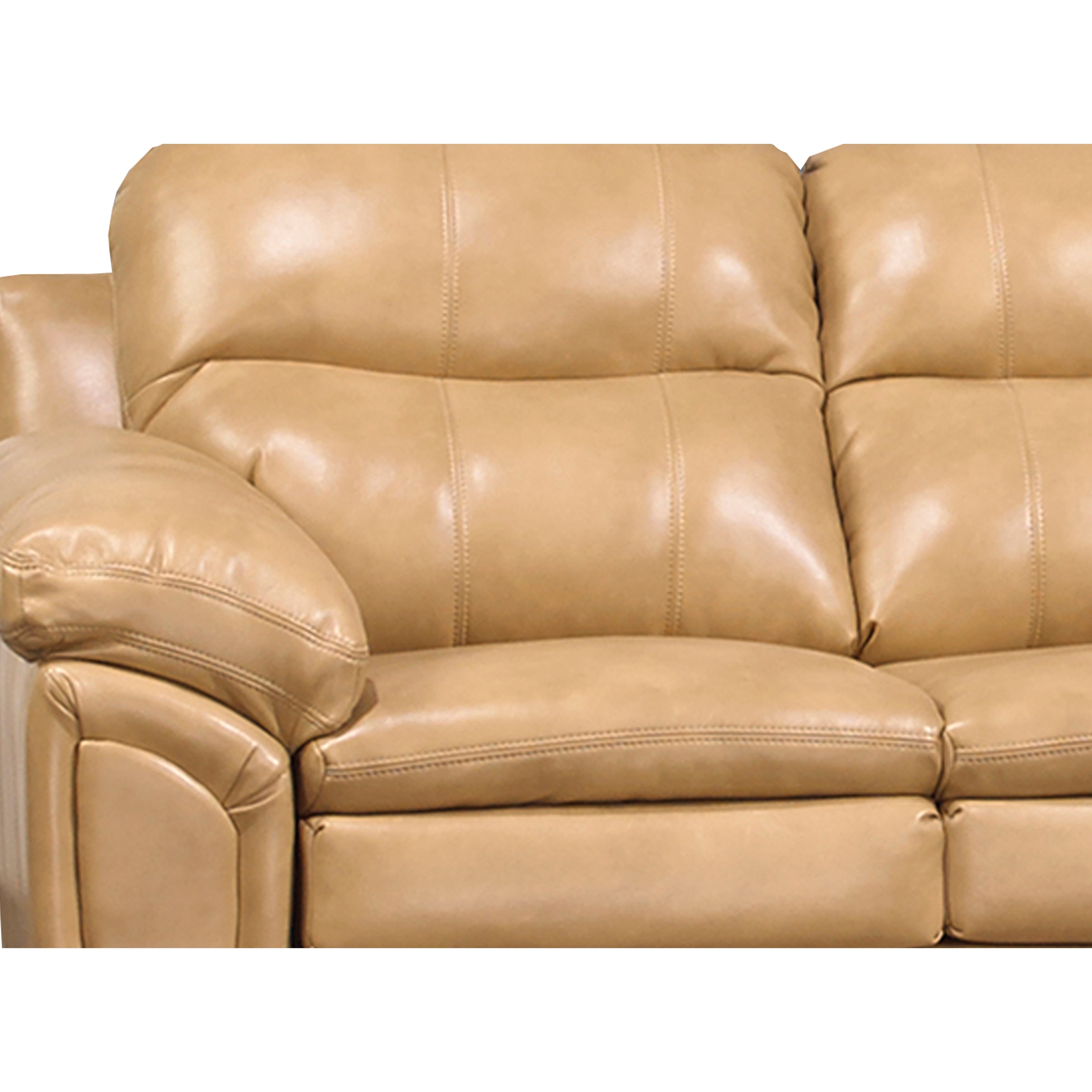 Beige leather hot sale loveseat