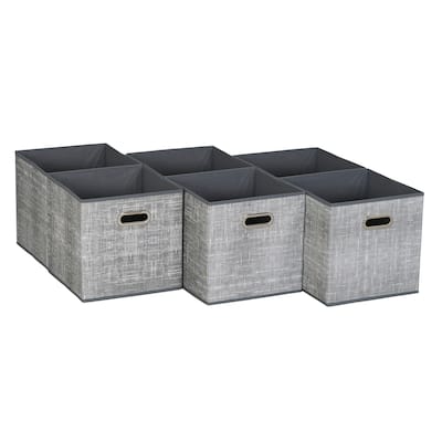 Open Fabric Cube Storage Bins, Set of 6