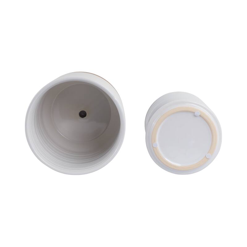 Ceramic Circular Saucer Planters Set of 2 - 6/8 in.