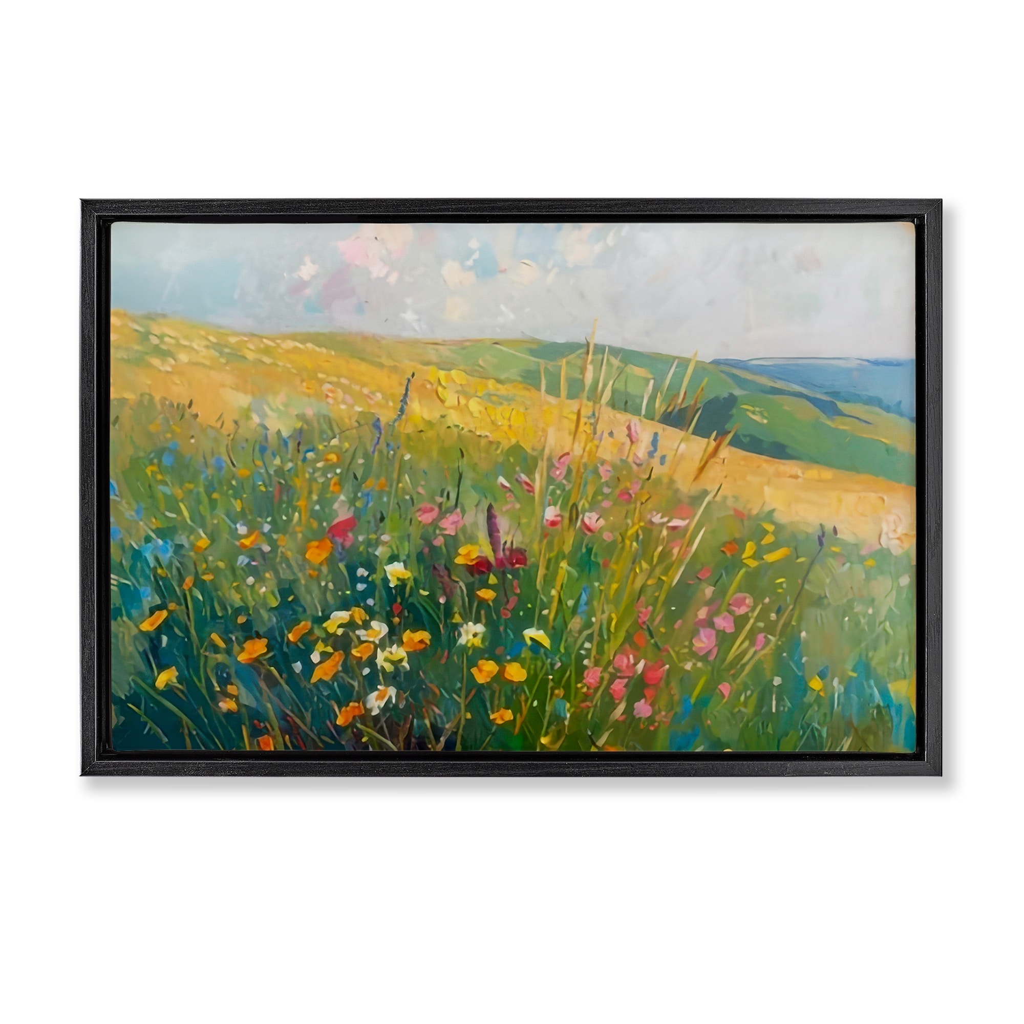 Stupell Wildflower Hills View Framed Floater Canvas Wall Art Design By LSR Design Studio