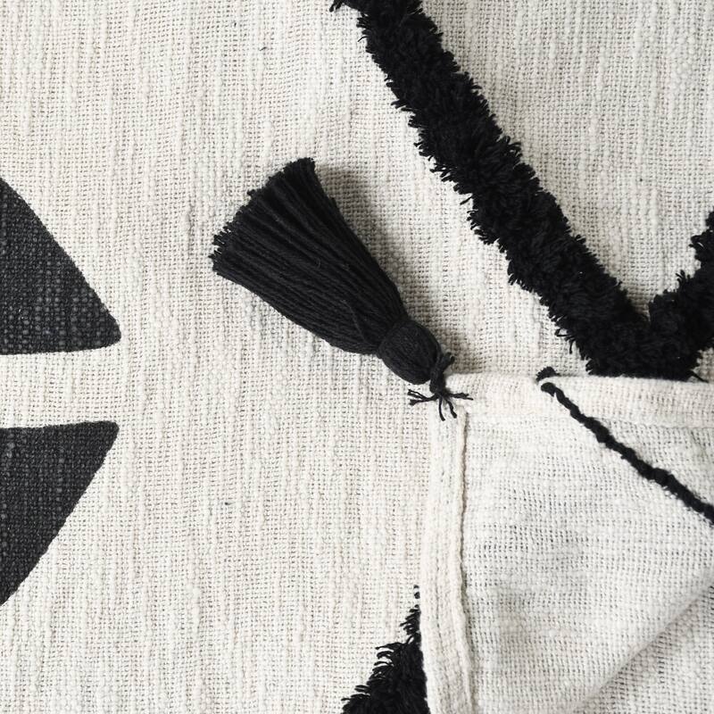 Sevita Modern Boho Tufted Diamond Cotton Standard Size Throw Blanket