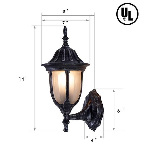 2 PACK Bronze Porch Light Lantern Wall Mount Exterior Outdoor Fixture Patio NEW